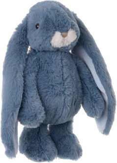 pluche konijn knuffeldier - blauw - staand - 30 cm - luxe knuffels