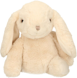 pluche konijn knuffeldier - creme wit - staand - 25 cm - Knuffel huisdieren Crème