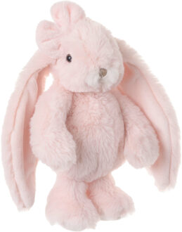 pluche konijn knuffeldier - lichtroze - staand - 22 cm - luxe knuffels