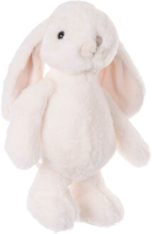 pluche konijn knuffeldier - wit - staand - 25 cm - luxe knuffels