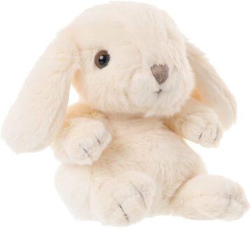 pluche konijn knuffeldier - wit - zittend - 15 cm - Knuffel huisdieren