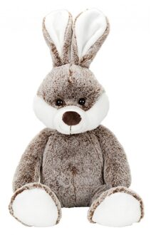 Pluche konijntje/haas bruin knuffel 22 cm knuffeldieren - Knuffel huisdieren Wit