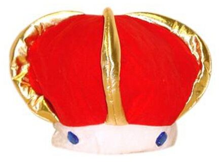 Pluche koningskroon rood voor volwassenen