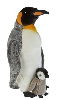 Pluche koningspinguin knuffel met kuiken - 50 cm - pinguins
