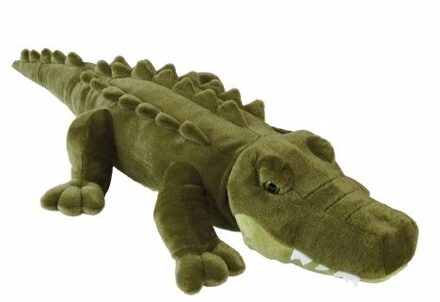 Pluche krokodil knuffel - 80 cm - liggend - reptielen - knuffeldier - speelgoed - voor kinderen Groen