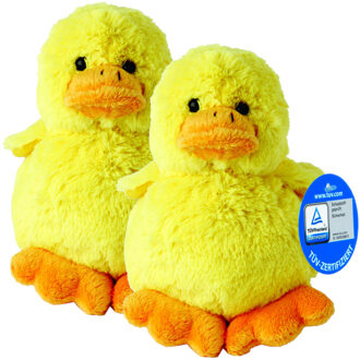 Pluche Kuiken - 3x - geel - pluche dieren knuffels - 11 cm - Pasen