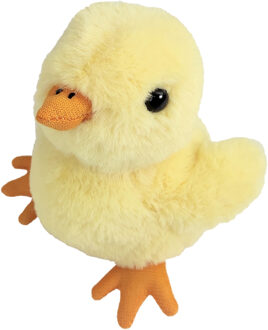 Pluche kuikentje - knuffel kuikentje - geel - 15 cm - boerderij knuffel