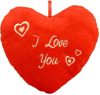 Pluche kussenhart ca. 25cm I love you