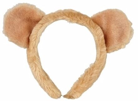 Pluche leeuwen hoofdband - met oortjes - 15 cm - verkleden - spelen - voor kinderen