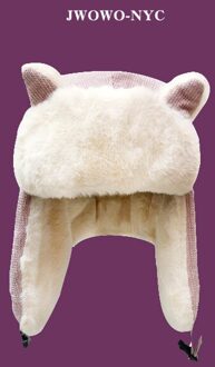Pluche Lei Feng Hoed Vrouwelijke Winter Koreaanse Leuke Kat Oor Kinderen Oor Cap Fietsen Warme Ouder Kind Windjack Roze / S