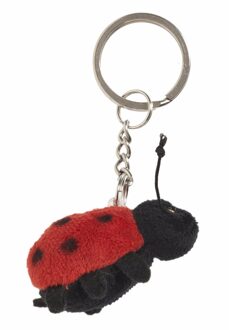 Pluche Lieveheersbeestje knuffel sleutelhanger - 6 cm - dieren - Knuffel sleutelhangers