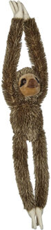 Pluche Luiaard knuffel - hangend - 65 cm - jungle knuffeldieren - met klittenband