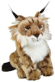 Pluche lynx knuffel - bruin - 28 cm - wilde katten knuffels