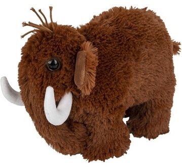 Pluche mammoet knuffel - 26 cm - bruin - prehistorisch - knuffeldier - voor kinderen - ijstijd
