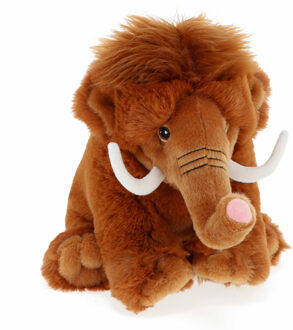 pluche Mammoet knuffeldier - bruin - zittend - 20 cm - Knuffeldier