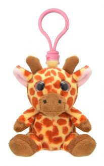 Pluche mini knuffel giraf sleutelhanger 9 cm