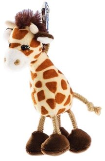 Pluche mini knuffel giraffe sleutelhanger 13 cm