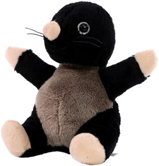 Pluche mol knuffel dier - 14 cm - zwart - tuindieren knuffelbeest