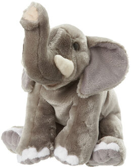 Pluche Olifant knuffel van 18 cm - Knuffeldier Wit