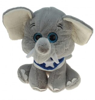Pluche olifanten dieren knuffel Enno 25 cm - Knuffeldier Grijs