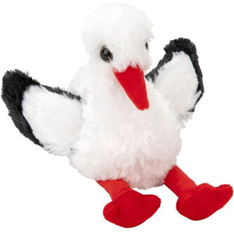 Pluche Ooievaar - knuffel vogel - 13 cm - zachte pluche - vogel knuffels Multi