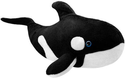 Pluche orka - knuffelvis - 38 cm - onderwater knuffel Zwart