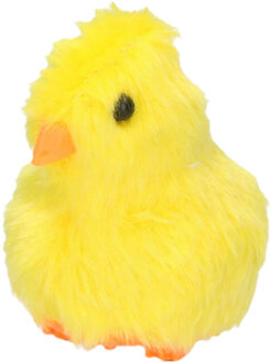 Pluche paas kuikentje piepend - geel - 7 cm - Paaskuikentjes Pasen decoratie