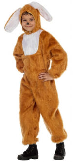Pluche paashaas pak voor kinderen - bruin - haas/konijn onesie/jumpsuit 98