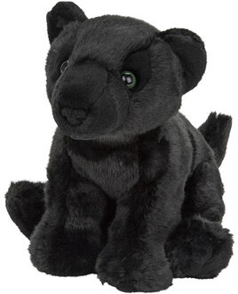 pluche panter - zwart - 22 cm - knuffeldier - panter knuffels