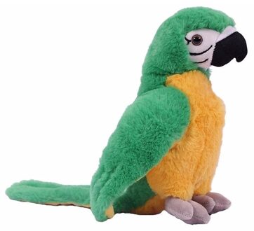 Pluche papegaai knuffel groen 24 cm