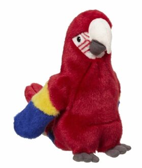 pluche papegaai knuffel - rood - 26 cm - vogels