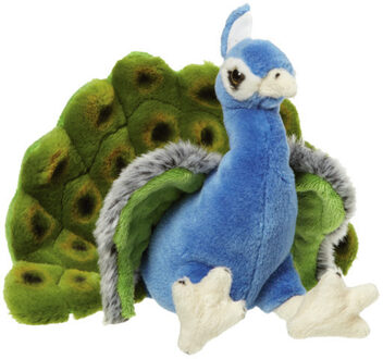 Pluche pauwen knuffel - 18 cm - Dieren speelgoed knuffels cadeau - Pauwen vogels