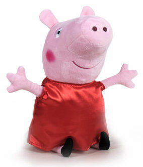 Pluche Peppa Pig/Big knuffel in rode outfit 31 cm speelgoed - Knuffeldier Roze