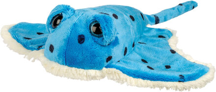 pluche Pijlstaart Rog knuffeldier - cute eyes - blauw - 37 cm