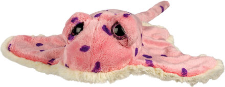 pluche Pijlstaart Rog knuffeldier - cute eyes - roze - 37 cm