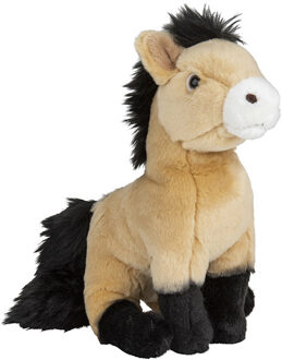 Pluche Przewalski paarden knuffeldier - lichtbruin - 18 cm - Boerderij knuffels