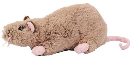 Pluche rat knuffel - bruin - 22 cm - ratten - Dieren - Speelgoed Multi