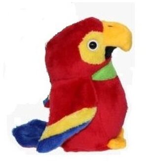 Pluche rode ara papegaai knuffel 15 cm speelgoed - Vogel knuffels Rood