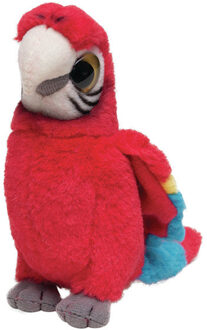 Pluche Rode Papegaai knuffeldier van 14 cm Multi