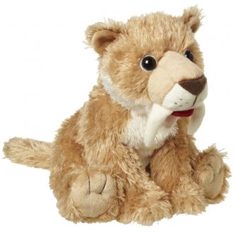 Pluche Sabeltand tijger - knuffeldier - 24 cm - wilde dieren knuffel Multi