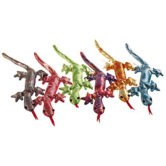 pluche Salamander/Hagedis knuffeldier - gekleurd - 34 cm