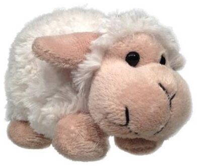 Pluche schaap 15cm met kraalogen wit