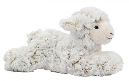 Pluche schaap/lammetje knuffel liggend - 22 cm - Boerderij knuffelbeesten