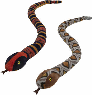 Pluche slangen knuffels - set van 2x stuks - met lengte van 150 cm