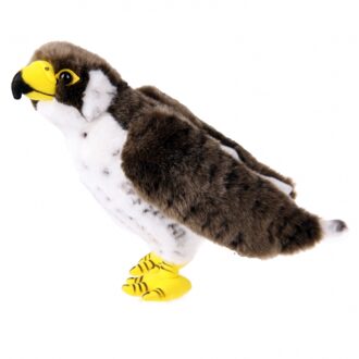 Pluche slechtvalk knuffel - bruin/wit - 23 cm - roofvogel - Knuffeldieren - Vogels - Vogel knuffels Multikleur