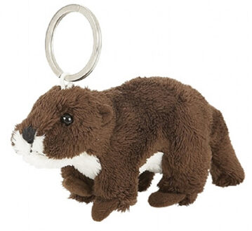 Pluche sleutelhanger otter knuffel speelgoed 10 cm - Knuffel sleutelhangers