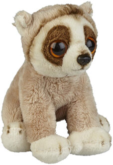 Pluche Slow Lorie aapje knuffel - 15 cm - Loris knuffelbeesten - Primaten/Apen Multi