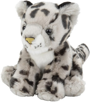 Pluche sneeuwluipaard knuffel - 18 cm - dieren knuffels