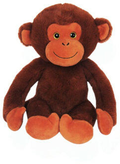 Pluche speelgoed knuffeldier Chimpansee aap van 23 cm Multi