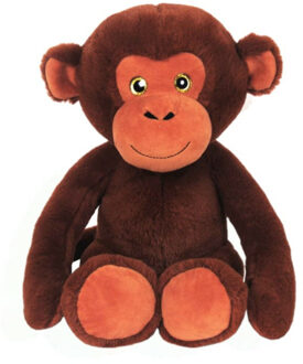 Pluche speelgoed knuffeldier Chimpansee aap van 28 cm - Knuffeldier Multikleur